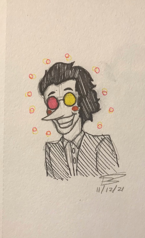 I Wanted To Try My Hand At Drawing The Salesman Gremlin As I Call Him Lol