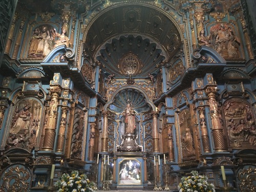 Chapels within the baroque Basilica Cathedral of Lima, Peru, 16th century.