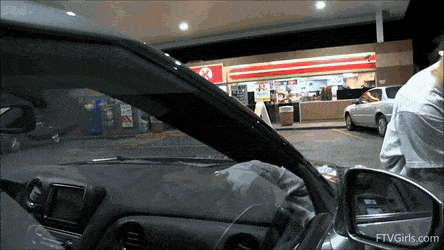 happyembarrassedbabes: Cheeky Flash At A Servo by CJ105