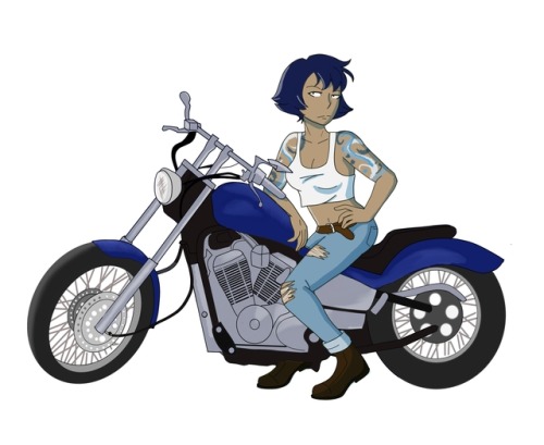 lieutenantruby:for @drawbauchery‘s Biker AU! I’m super in love with biker lapis… hhhHHHHHHH<3<3<3