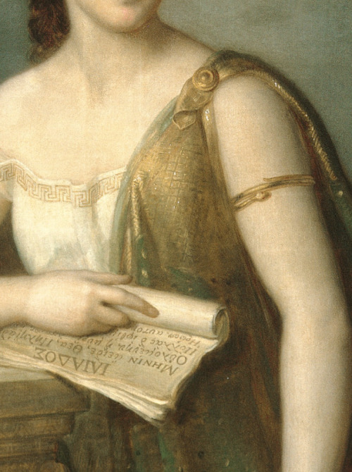 grumpyclassicist:detailsofpaintings:Joseph Fagnani, Calliope (detail)1869She’s holding the iliad!