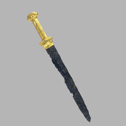 Scythiarn iron sword with gold grip. 2500 years oldGold does not rust