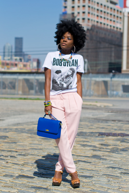 blackfashion:  Pants: H&amp;M |T-shirt: H&amp;M (mens)| Sandals: H&amp;M | Nec