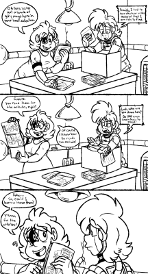 fiztheancient:  This was something I started last week that was just going to be a quick comic page until I got obsessive over how it looked. But hey, who wouldn’t want to read SUGAR TITS magazine?   reblogging for daycrew? or somethingi worked hard/long