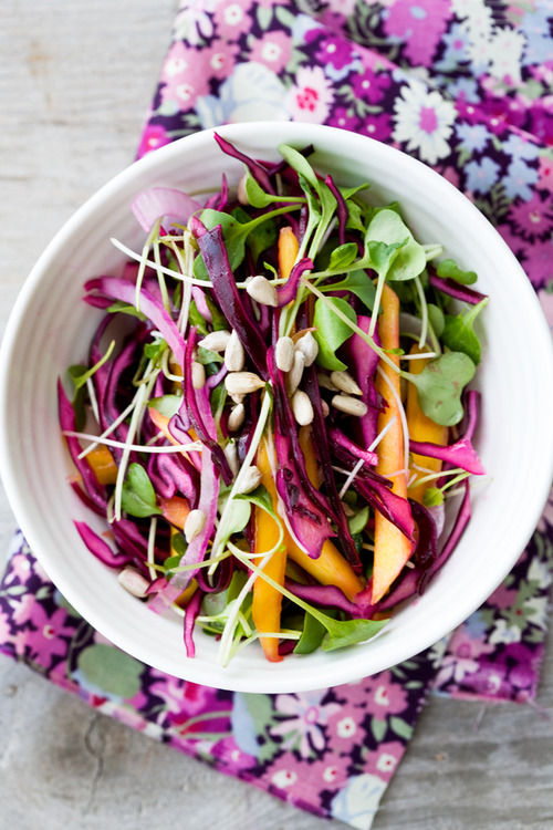 cherrrrryxxxx:  Red Cabbage and Mango Slaw on We Heart Ithttp://weheartit.com/entry/65257344/via/pixelmusings