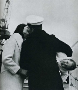 After fourteen months at sea on Her Majesty&rsquo;s frigate Whitby, seaman Anthony Bennett meets his baby for the first time.