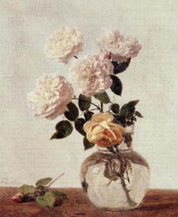 ceciliatallice: Henri Fantin-Latour Roses (French 14 January 1836 – 25 August 1904) 