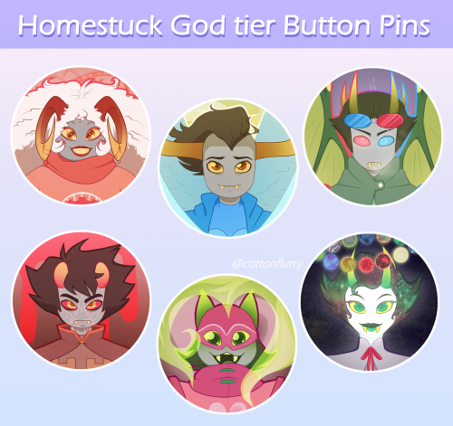 ☆ Homestuck/Hiveswap Designs STORE UPDATE ☆58 mm/2.2 in. plastic back button pins of your favorite b