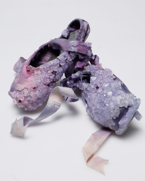 itscolossal:Crystallized Sweat Forms Multicolored Gem-Like Formations on Ballet Slippers and Soccer 