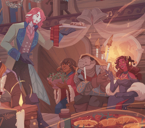 reillustrated:and some detail shots from my Critmas Gallery piece because there’s a Lot Going On in 