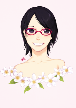 herukas:    うちはサラダ   -   インドソケイ  Sarada Uchiha -   Plumeria  This sweet angel right here deserves only the best. Precious Saladita ♥  More Hana Series.    