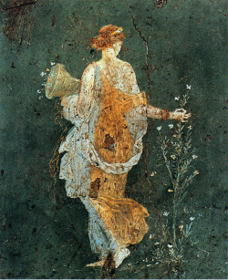 theundiscoveredcontinent:  Flora, woman picking flowers with a cornucopia - Pompeii