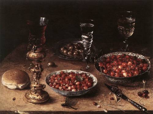 baroqueart:Still Life with Cherries and Strawberries in China Bowls by Osias BeertDate: 1608