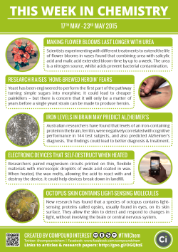compoundchem:  This Week in Chemistry: Flowers &amp; urea, self-destructing electronics, ‘home-brew heroin’ fears, and more: http://goo.gl/OGQbzE