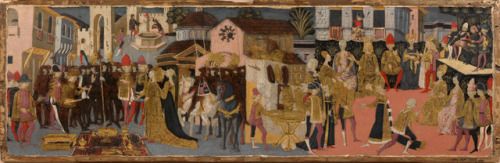 Cassone panel depicting the Continence of Scipio, workshop of Apollonio di Giovanni and Marco del Bu