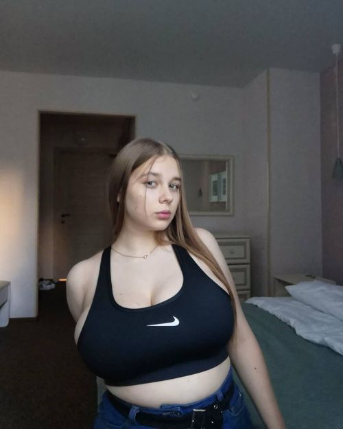 thebiggestever:  “I wonder how much bigger he’s going to get?  If his cock keeps growing like this, pretty soon my tits are going to pop right out of this bra.  I’m not complaining mind you, I just don’t anything else that fit in at their current