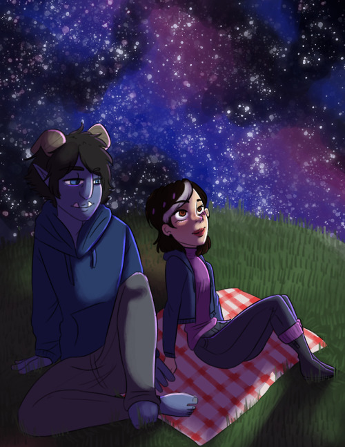 princesspandi: Day One - Stargazing for @jlaireweek!Claire mentions that it is beautiful, Jim agrees