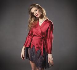 thelingerieaddict:  Deco Lace Robe in Red