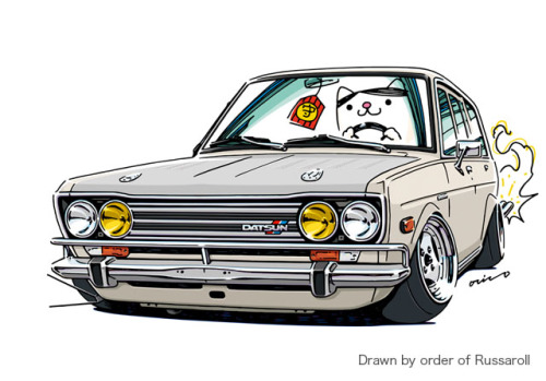 ozizo: CRAZY CAR ART　”DATSUN 510 WAGON” Drawn by order of RussarollThank you so much!original cartoo