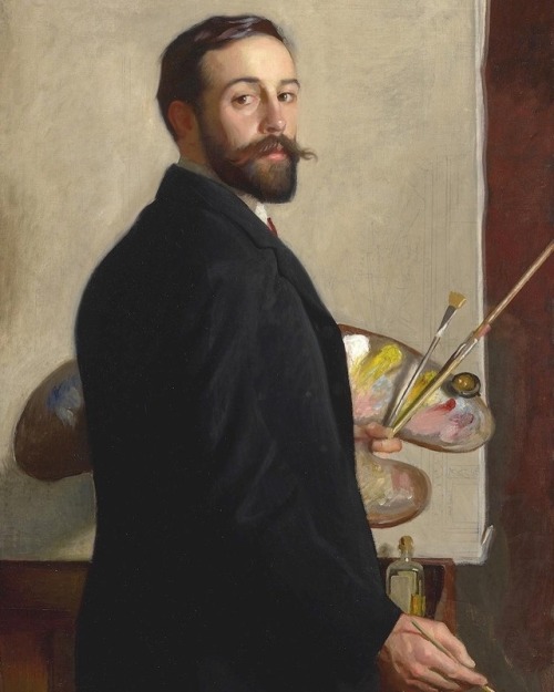 A portrait of Ernest Fosbery, 1934 by his fellow artist William McGregor Paxton.