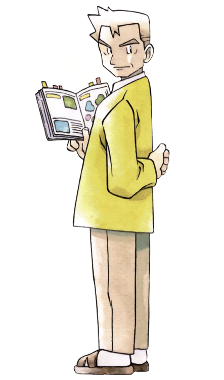 hirespokemon:  In memory of Unshō Ishizuka. circa 1999, official Prof. Oak art for Pokém