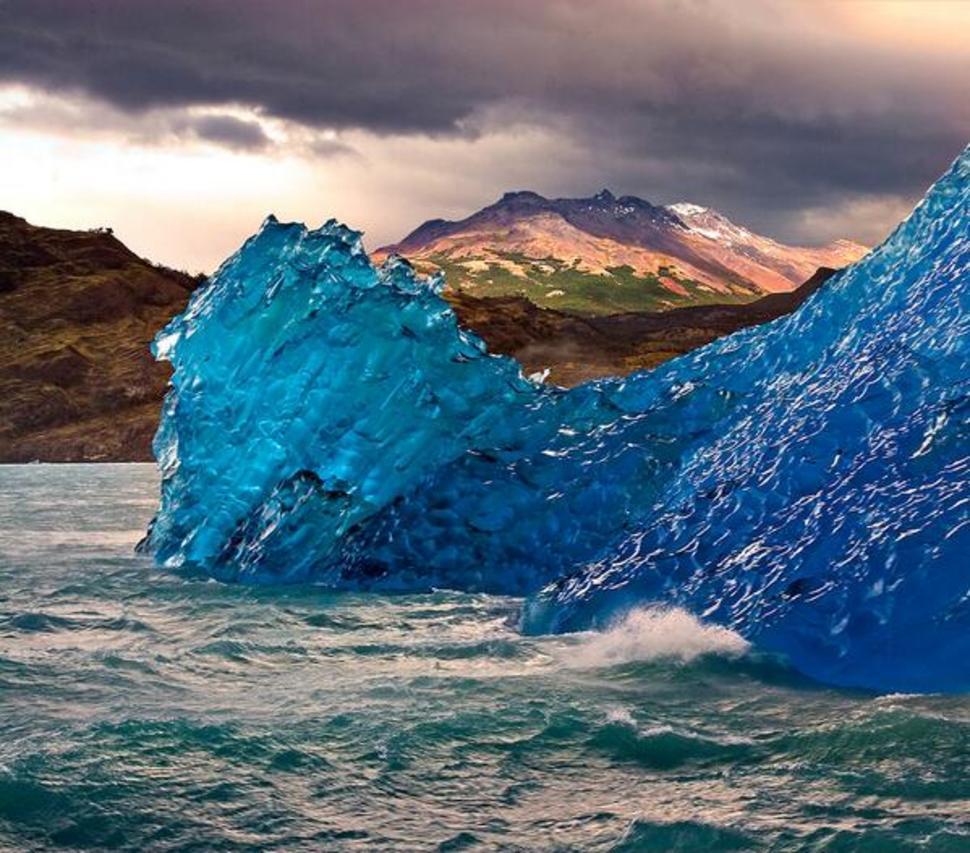 sixpenceee:  Ice absorbs every color in the spectrum except blue which causes the