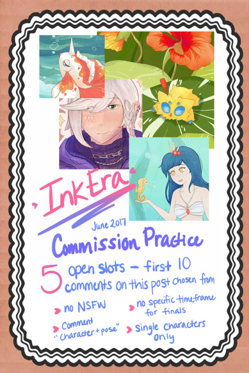 ✪ ✪ InkEra’s June 2017 Commission Practice Freebies  ✪ ✪ June requests closed! Maybe