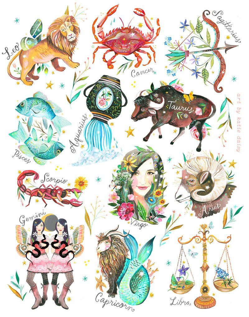 sosuperawesome:  Zodiac Art PrintsThe Wheatfield on EtsySee our #Etsy or #Zodiac