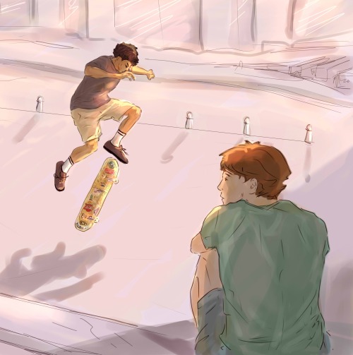 amalasdraws:    Brand it, since his first kickflip he land itLabeled a misfit, abandonedCa-kunk, ca-kunk, kunkHis neighbors couldn’t stand it, soHe was banished to the parkStarted in the morning wouldn’t stop till after dark [x] 