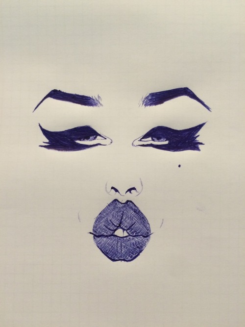 Ballpoint pen sketch of one of my favourite Drag Queens, Adore Delano! Also played about a bit with 