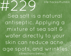 life-hacks:  Add one tablespoon of sea salt to a 16-ounce spray bottle of warm water. Spray the combination onto a small applicator—such as a washcloth—and then let the salt do its work.