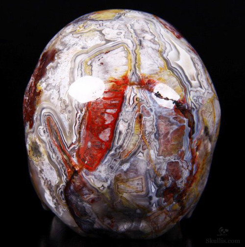 devidsketchbook: GORGEOUS CRYSTAL SKULLS Large Geode 4.1” Red Crazy Lace Agate Carved Crystal 
