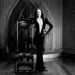 slbtumblng:  morehorror:  Christina Ricci dressed as Morticia Addams.  ‘’ Woo her. Admire her. Make her feel like she’s the most sublime creature on Earth. ’’   &lt;3 &lt;3 &lt;3