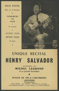 jellobiafrasays:  henry [sic] salvador show flyer (c1950s) 
