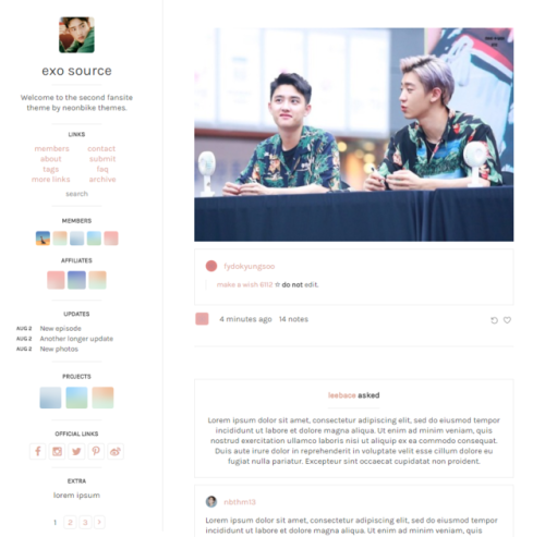 neonbikethemes: Theme 33Preview | Code I wanted to see if I could  make a fansite theme with a 