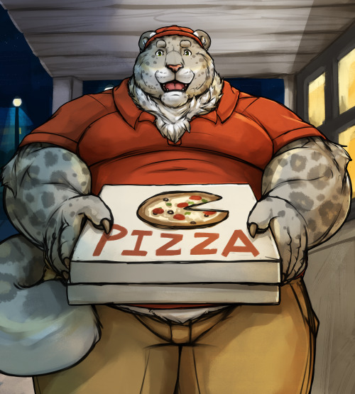 Weekend is here and too lazy to cook so gonna order some pizza~ Looks like this big pudgy snow leopa