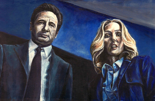 Soon…Jan. 3rd…X-files is back! This is my acrylic painting of David Duchovny and Gilli