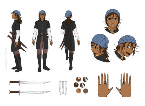 Reference sheet for Blythe Fawke!Those little throwing knives are my favourite …!! They’re so