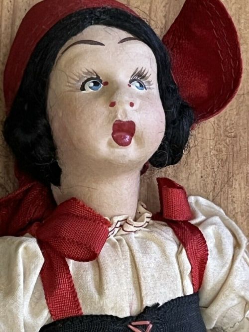 vintage lenci doll cloth Italian pouty face shifty eyes cloth 1940s red dress ebay snailracer500
