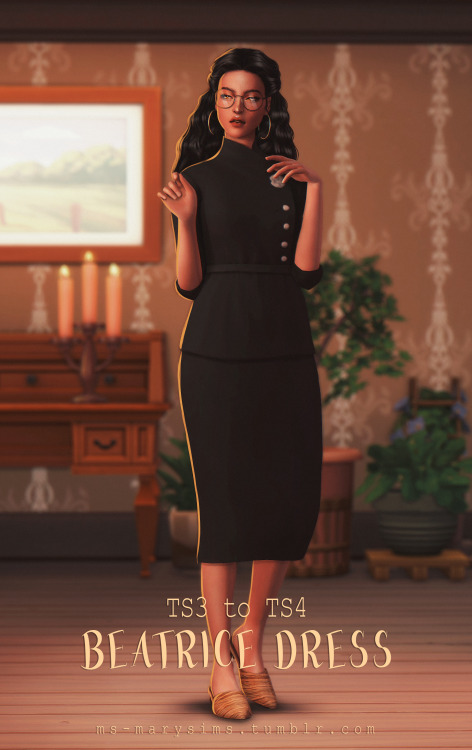 ms-marysims:Beatrice Dress+ ts3 to ts4+ 45 swatches+ all LODs+ shadow and normal maps included+ cust