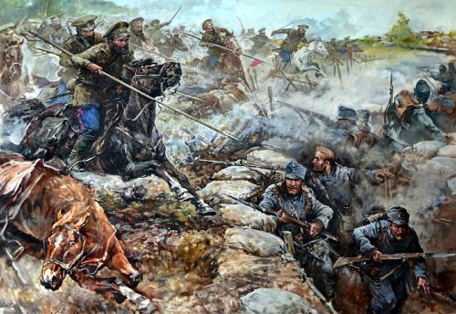 1916 Russian Cossack cavalry overrun Austrian trench during Brusilov offensive - Ivan Vladimirov