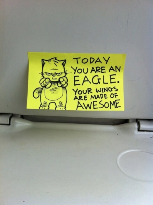 jack-the-lion:  catsbeaversandducks:  Post-it Notes Left on the Train Writer and