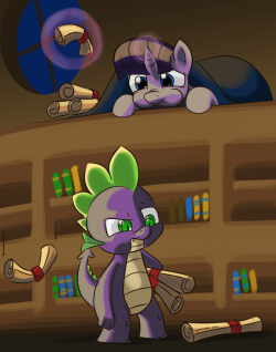 Twilight and Spike by DimFann  X3! Naughty