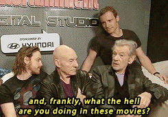 beauxtiful:  Two generations of X-Men visit the EW.com Comic-Con studio [x] 
