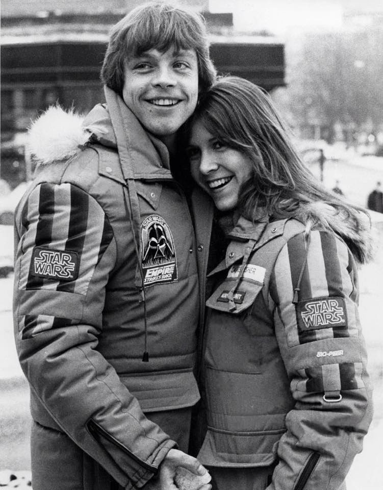 tayshathefilmgeek:  mark hamill and carrie fisher on the set of the empire strikes