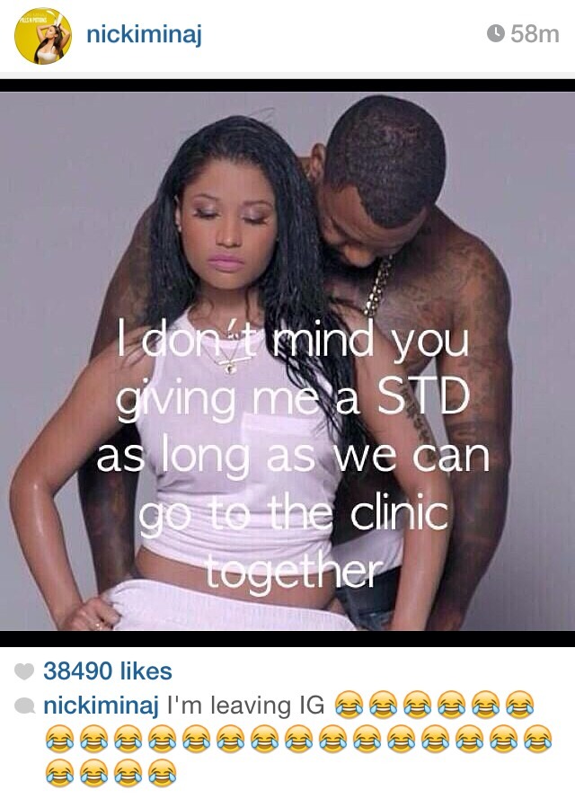 cooolasssluusshhh:  LMFAOOOO NICKI GOTTA CHILL WITH THESE MEMES 😂😂😂😂😂😂😂😂