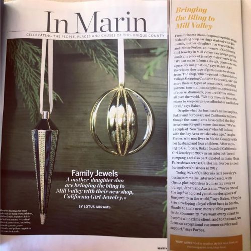 Ware so excited to be featured in @marinmagazine- - - #coloredgemstonejewelry #motherdaughterduo #