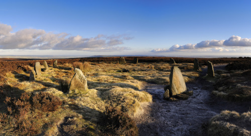 The Twelve Apostles stone circle on Rombalds Moor. West Yorkshire, England. Likely&nb