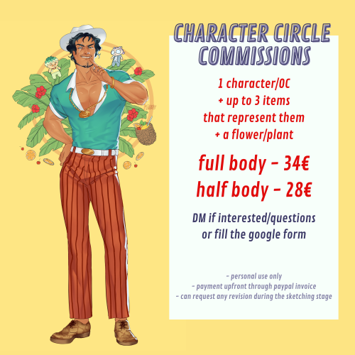 chickenhero:  CHARACTER CIRCLE COMMISSIONS are back!  Any character/OC surrounded by a circle o