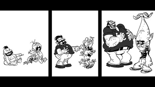 Story sketches for Genndy Tartakovsky’s unfinished POPEYE film.